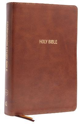 Kjv, Foundation Study Bible, Large Print, Leathersoft, Brown, Red Letter, Thumb Indexed, Comfort Print: Holy Bible, King James Version - Thomas Nelson