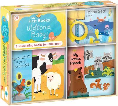 My First Books: Welcome, Baby!: Three Stimulating Books in One Box: Bath Book, Cloth Book, Stroller Book - Carine Laforest