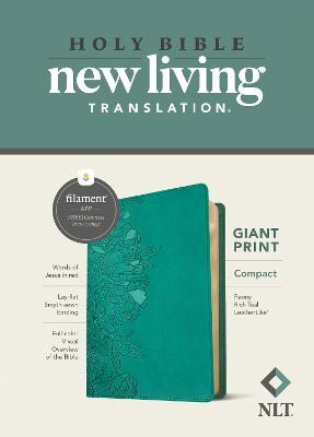 NLT Compact Giant Print Bible, Filament Enabled Edition (Red Letter, Leatherlike, Peony Rich Teal) - Tyndale