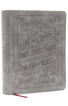 Nkjv, Journal Reference Edition Bible, Verse Art Cover Collection, Leathersoft, Gray, Red Letter, Comfort Print: Let Scripture Explain Scripture. Refl - Thomas Nelson