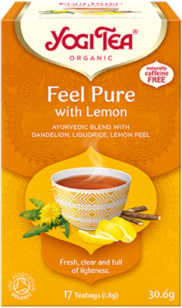 Ceai detoxifiant cu papadie si lamaie. Feel Pure with Lemon 17 pliculete