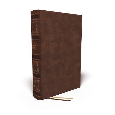 Nkjv, Single-Column Wide-Margin Reference Bible, Leathersoft, Brown, Red Letter, Thumb Indexed, Comfort Print: Holy Bible, New King James Version - Thomas Nelson