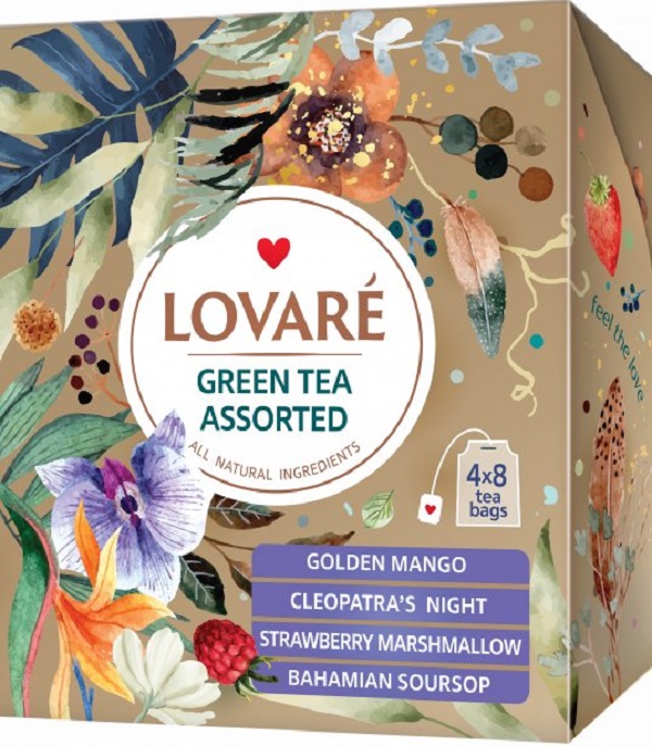 Set ceai: 4 arome x 8 pliculete: Green Tea Assorted