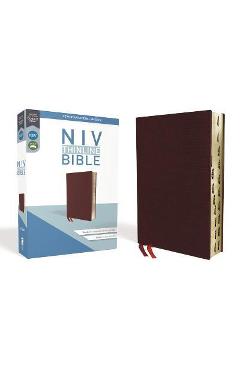 Coperta cărții 'NIV, Thinline Bible, Bonded Leather, Burgundy, Indexed, Red Letter Edition - Zondervan'