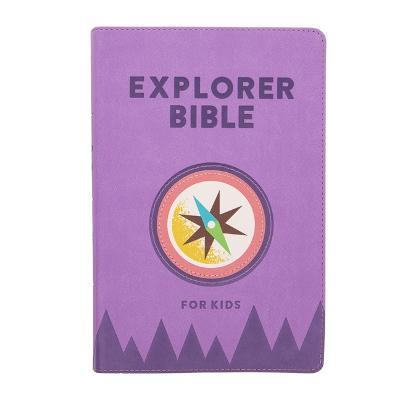 Coperta cărții 'CSB Explorer Bible for Kids, Lavender Compass Leathertouch - Csb Bibles By Holman'