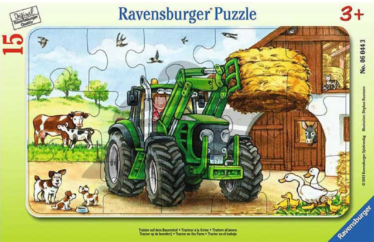 Puzzle 15 piese: Tractor la ferma