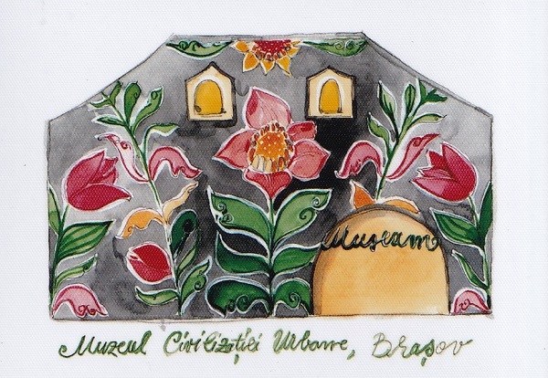 Magnet: Muzeul civilizatiei urbane, Brasov (gri, verde, rosu)
