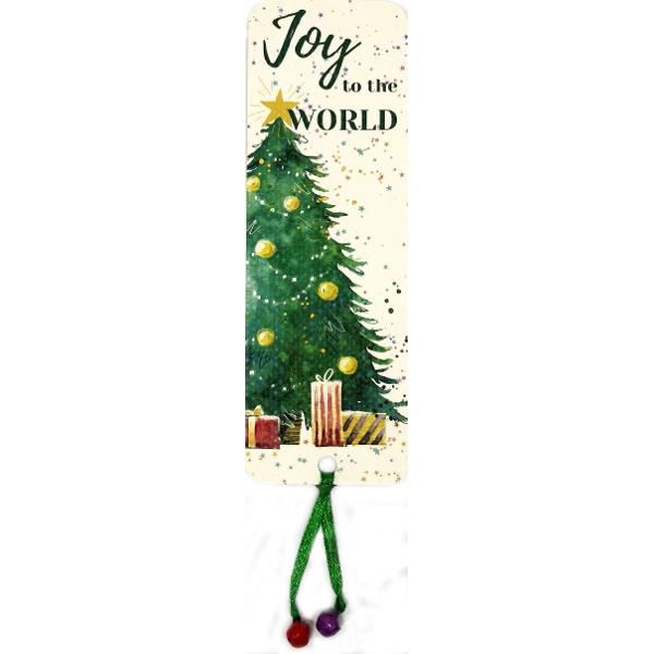 Semn de carte Craciun accesorizat: Joy to the World