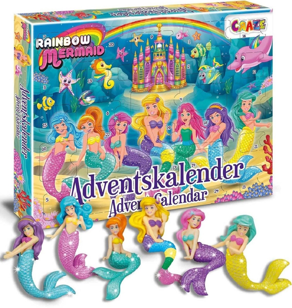 Calendar Craciun: Curcubeul sirenelor. Rainbow Mermaid
