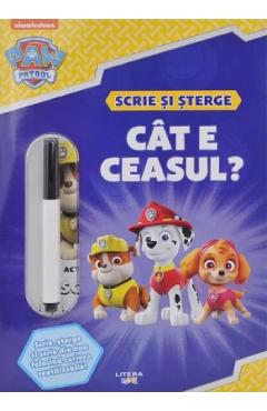 Poza produsului Patrula catelusilor. Cat e ceasul? Scrie si sterge