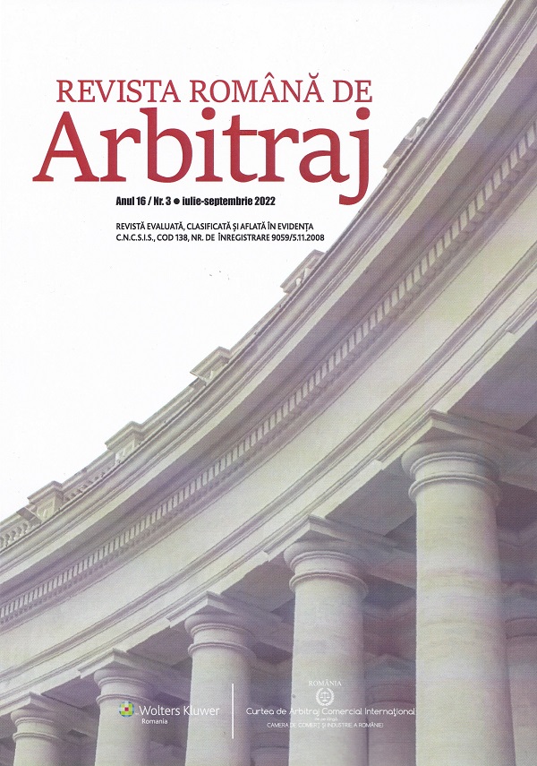 Revista romana de arbitraj. Nr.3 Iulie-Septembrie 2022