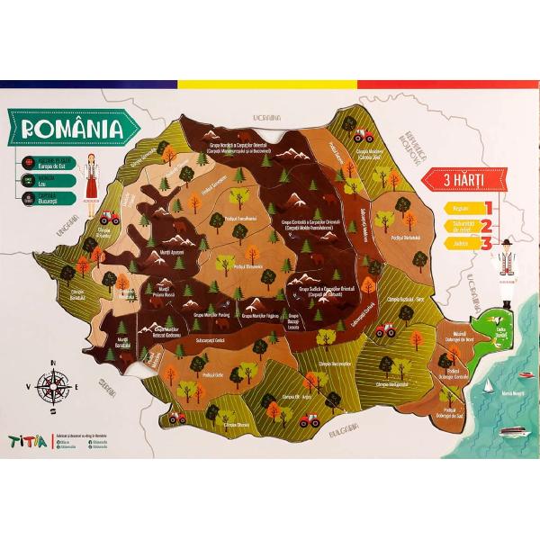 Puzzle: Construieste Romania. 3 harti