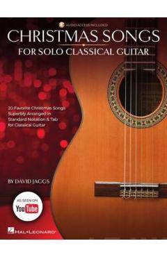 Coperta cărții 'Christmas Songs for Solo Classical Guitar Arranged by David Jaggs with Online Audio Demos - David Jaggs'