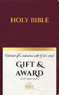 NRSV Updated Edition Gift & Award Bible with Apocrypha (Imitation Leather, Burgundy) - National Council Of Churches