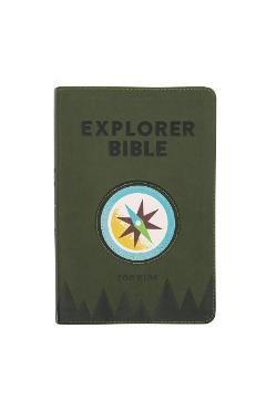 Poza produsului CSB Explorer Bible for Kids, Olive Compass Leathertouch - Csb Bibles By Holman