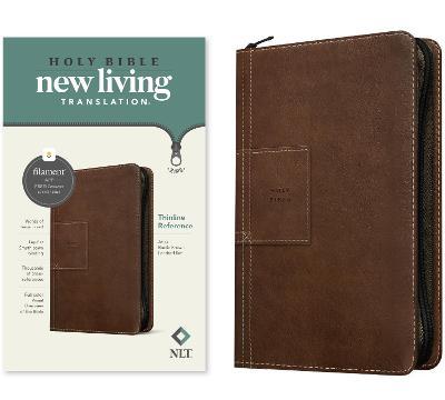 NLT Thinline Reference Zipper Bible, Filament Enabled Edition (Red Letter, Leatherlike, Atlas Rustic Brown) - Tyndale
