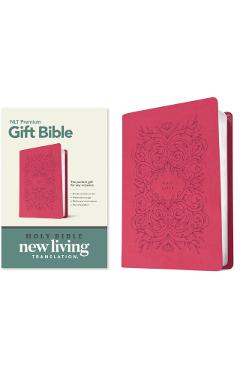 Premium Gift Bible NLT (Red Letter, Leatherlike, Very Berry Pink Vines) - Tyndale