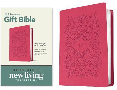 Premium Gift Bible NLT (Red Letter, Leatherlike, Very Berry Pink Vines) - Tyndale