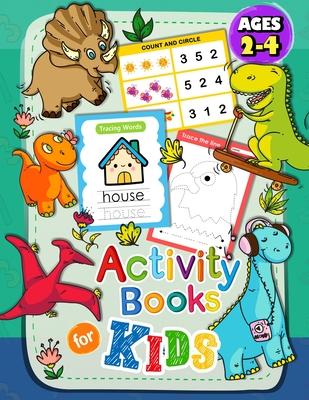 Coperta cărții 'Activity Books for Kids ages 2-4: Toddler Fun with Numbers, Letters, Shapes, Colors and Animals - Imaginator Press'
