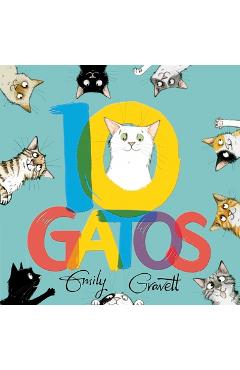 Coperta cărții '10 Gatos - Emily Gravett'