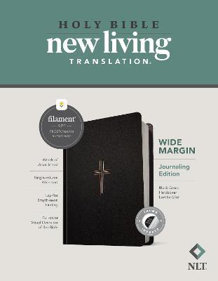 NLT Wide Margin Bible, Filament Enabled Edition (Red Letter, Hardcover Leatherlike, Black Cross, Indexed) - Tyndale