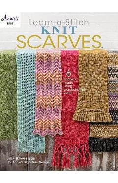 Coperta cărții 'Learn a Stitch Knit Scarves - Lena Skvagerson'