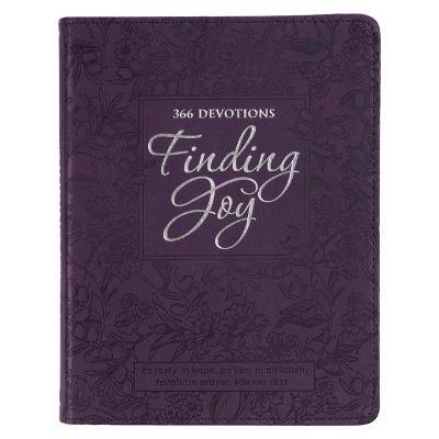 Finding Joy - 366 Devotions, Purple Floral Faux Leather Devotional for Women - Christianart Gifts