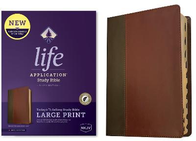 NKJV Life Application Study Bible, Third Edition, Large Print (Red Letter, Leatherlike, Brown/Mahogany, Indexed) - Tyndale
