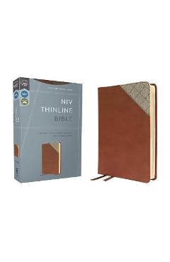 Poza produsului Niv, Thinline Bible, Leathersoft, Brown, Red Letter, Comfort Print - Zondervan