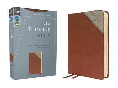 Niv, Thinline Bible, Leathersoft, Brown, Red Letter, Comfort Print - Zondervan