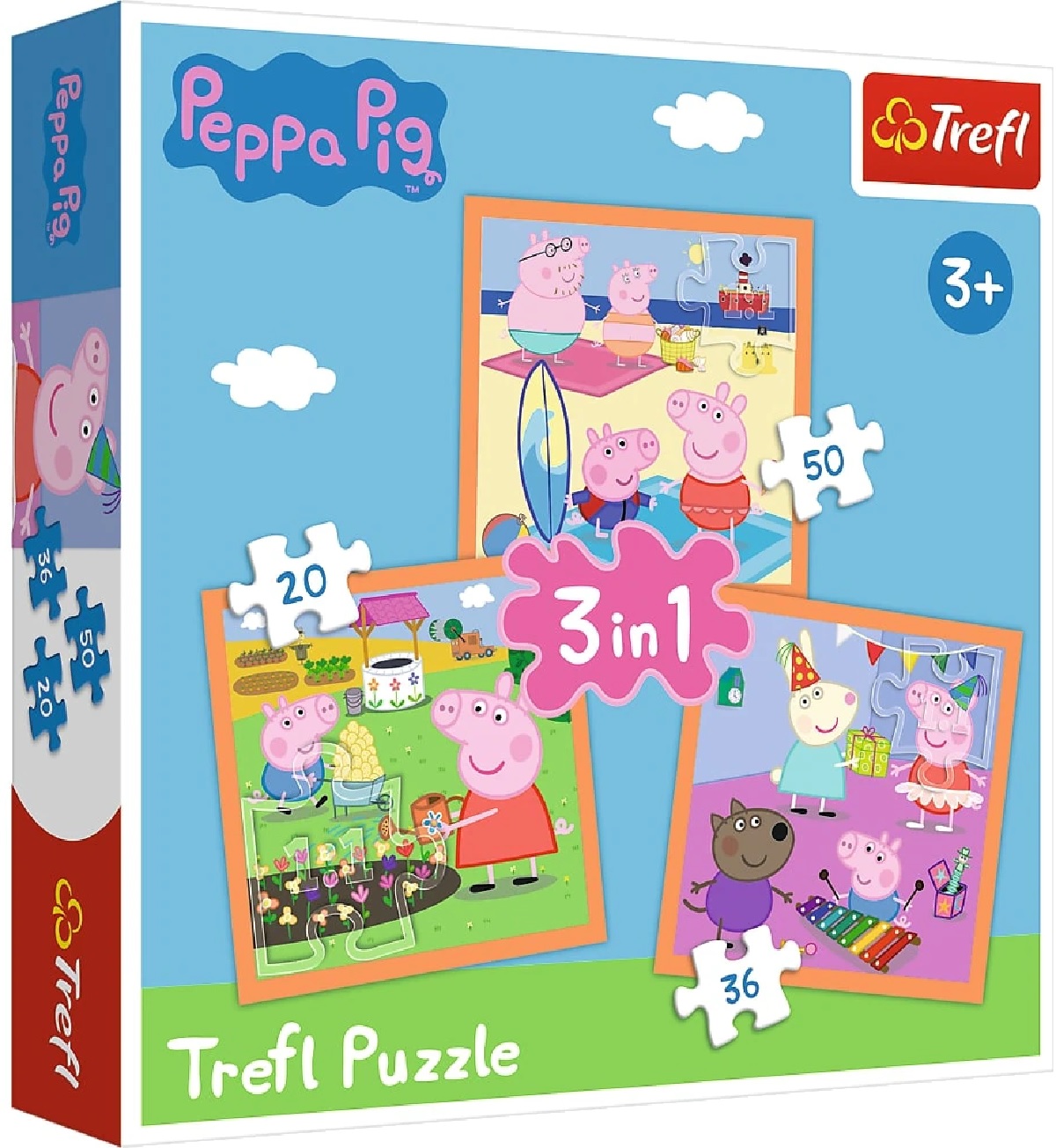 Puzzle 3 in 1. Inventiva Peppa Pig