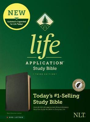 NLT Life Application Study Bible, Third Edition (Red Letter, Genuine Leather, Black, Indexed) - Tyndale