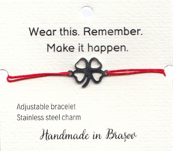 Bratara: Wear this. Remember. Make it happen - Trifoi argintiu 