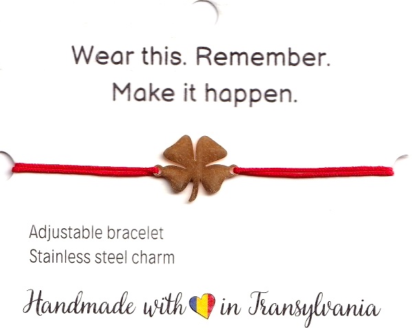 Bratara: Wear this. Remember. Make it happen - Trifoi auriu