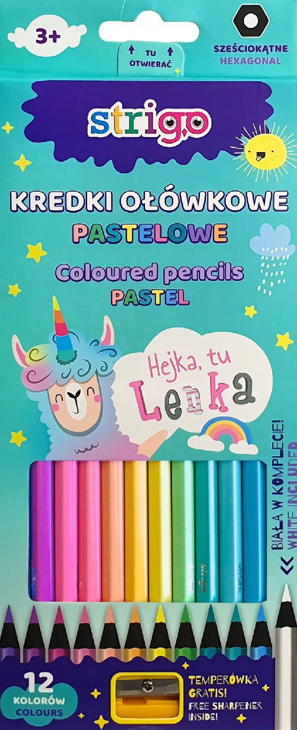 Set 12 creioane colorate Pastel + ascutitoare