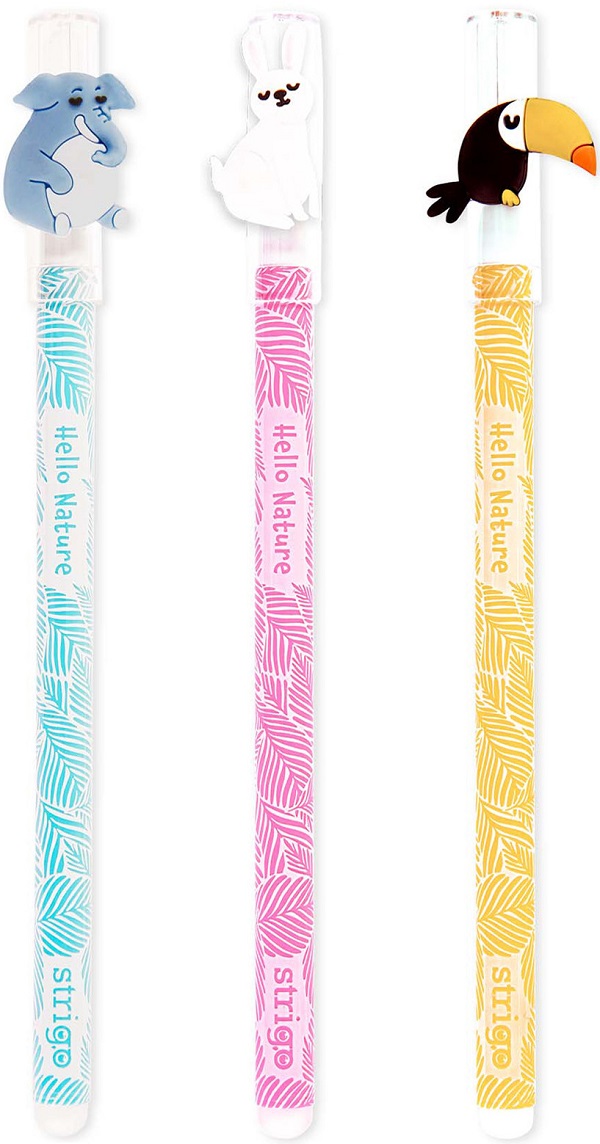 Set 3 pixuri cerneala termosensibila: Roz, portocaliu, albastru. Seria Nature