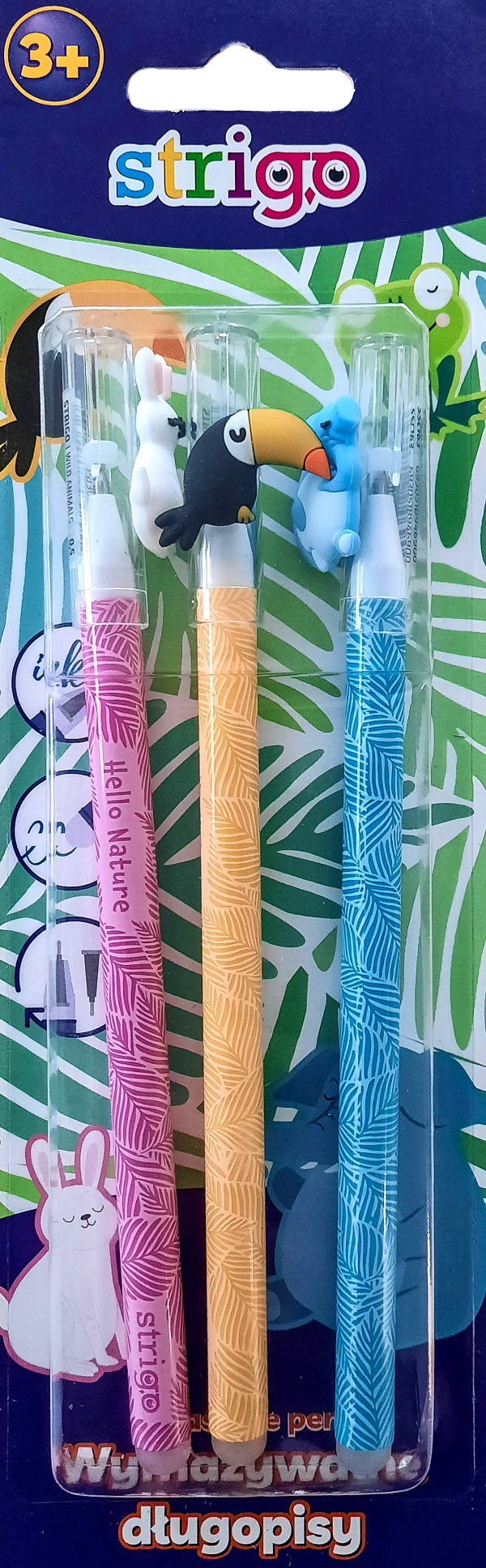 Set 3 pixuri cerneala termosensibila: Roz, portocaliu, albastru. Seria Nature