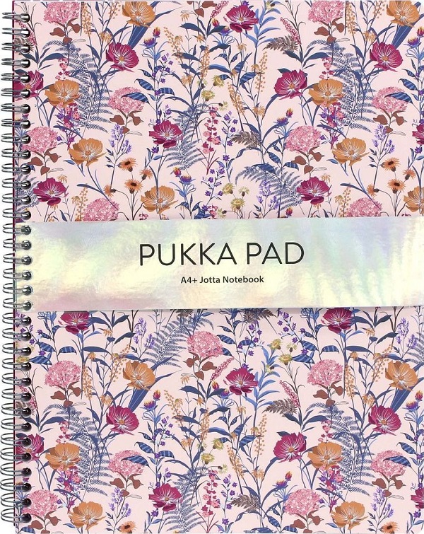 Caiet dictando cu spirala si perforatii: Pukka Pad. Model floral roz