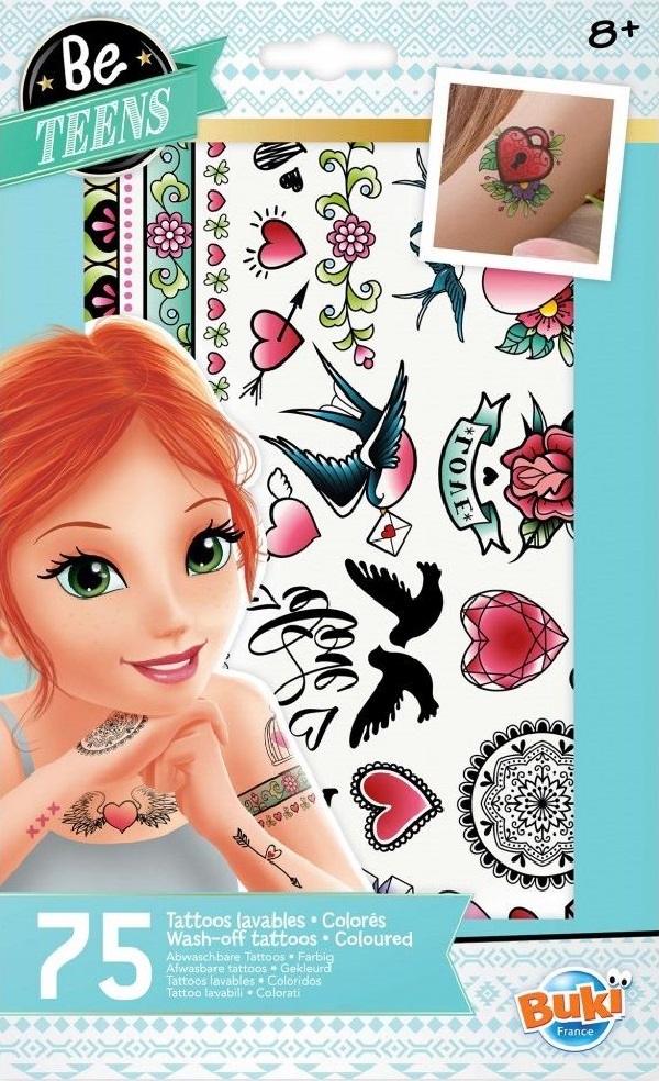 75 tatuaje lavabile colorate pentru fete