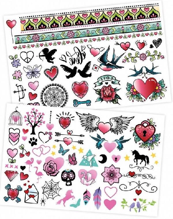 75 tatuaje lavabile colorate pentru fete