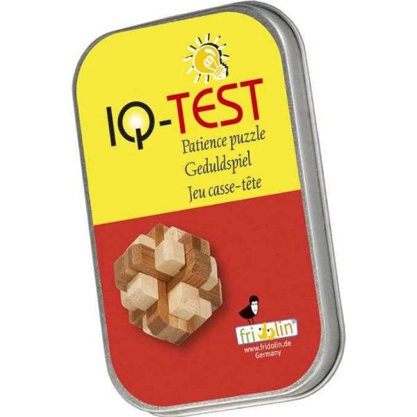 IQ-Test. Joc logic din lemn puzzle 3D in cutie metalica: 4
