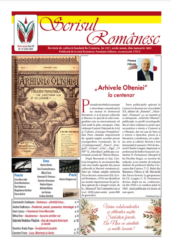 Revista Scrisul Romanesc Nr.12 din 2022