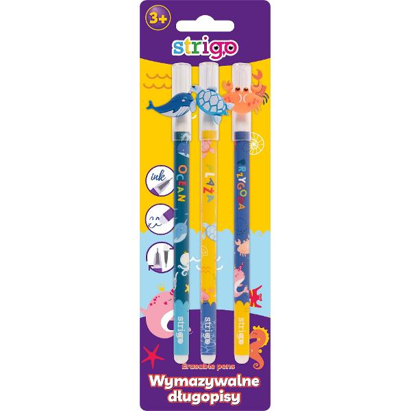 Set 3 pixuri cerneala termosensibila: Crab, balena, testoasa. Seria Animale marine