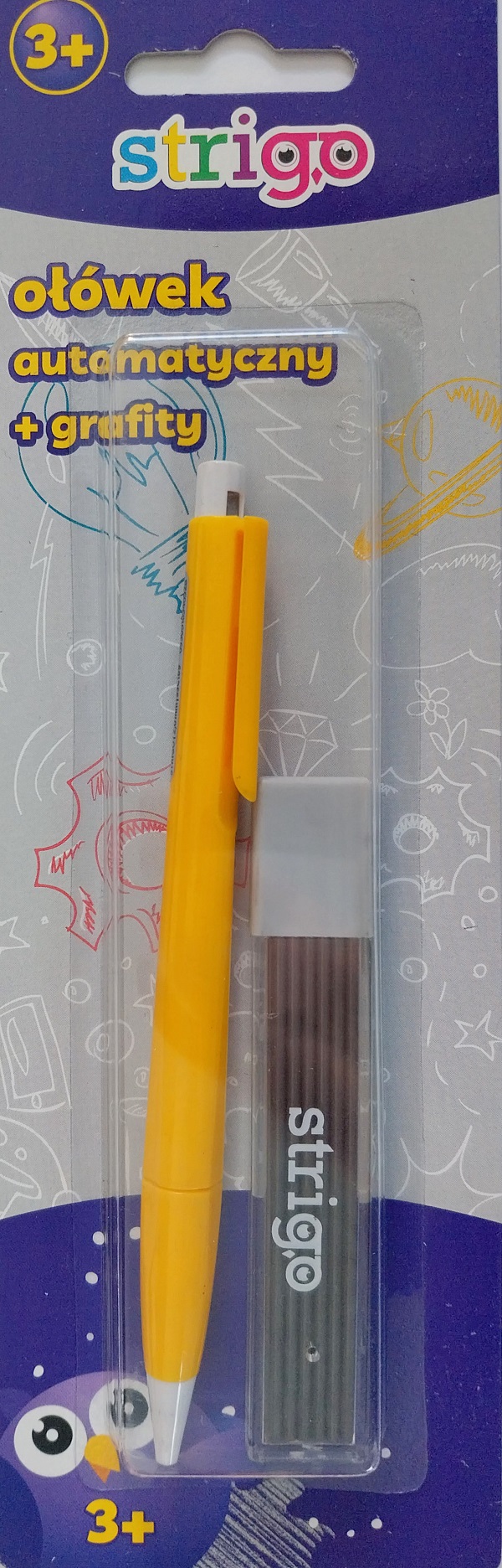 Creion mecanic + rezerva. Portocaliu