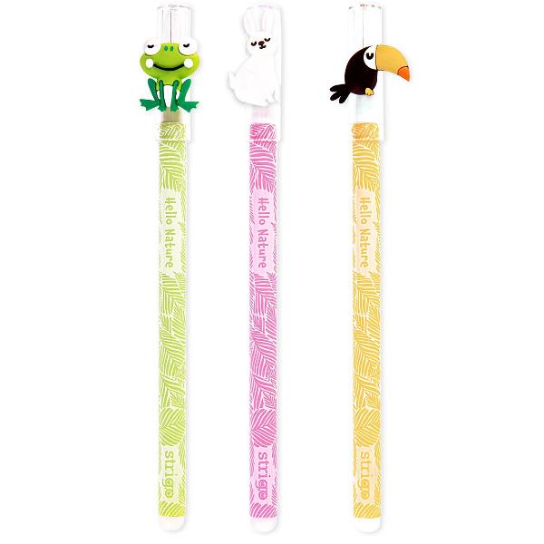 Set 3 pixuri cerneala termosensibila: Galben, roz, verde. Seria Nature