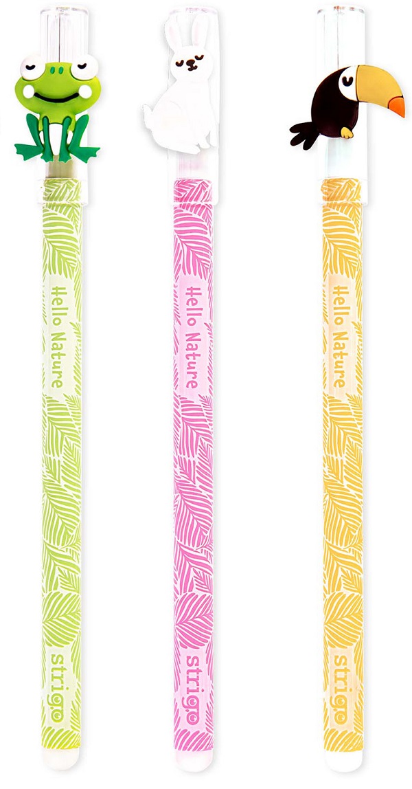 Set 3 pixuri cerneala termosensibila: Galben, roz, verde. Seria Nature