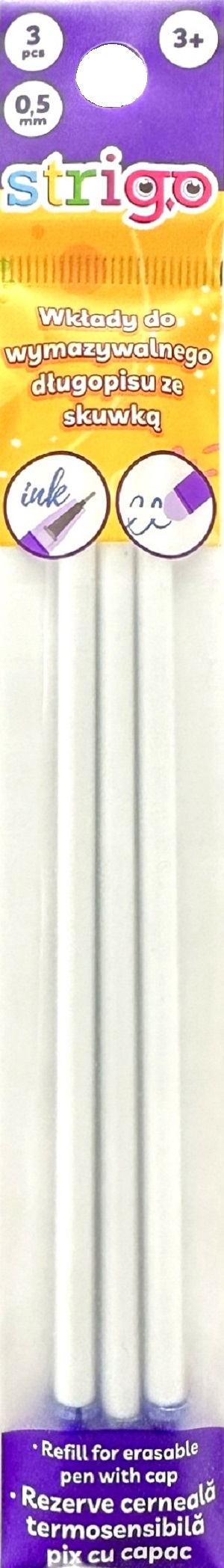 Rezerve pentru pix cu capac, cerneala termosensibila 0.5 mm