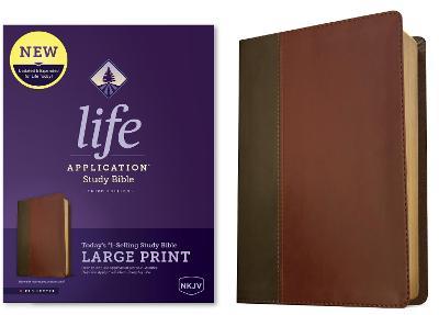 NKJV Life Application Study Bible, Third Edition, Large Print (Red Letter, Leatherlike, Brown/Mahogany) - Tyndale