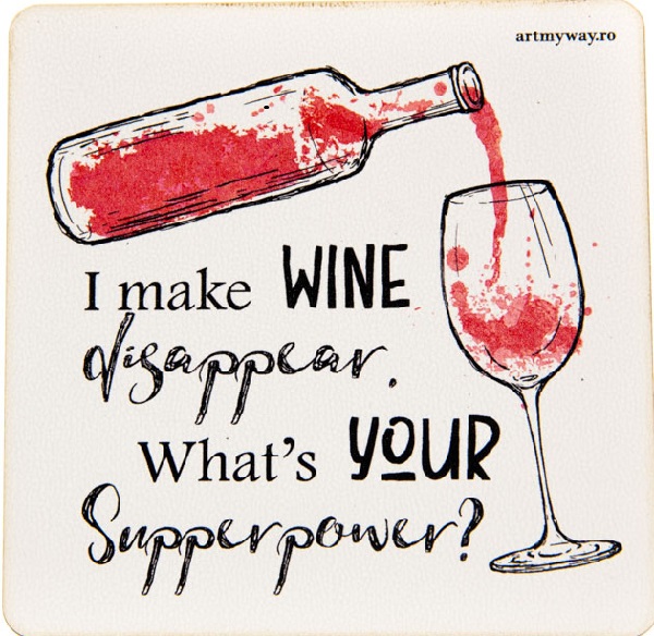 Suport pahar: Wine Superpower