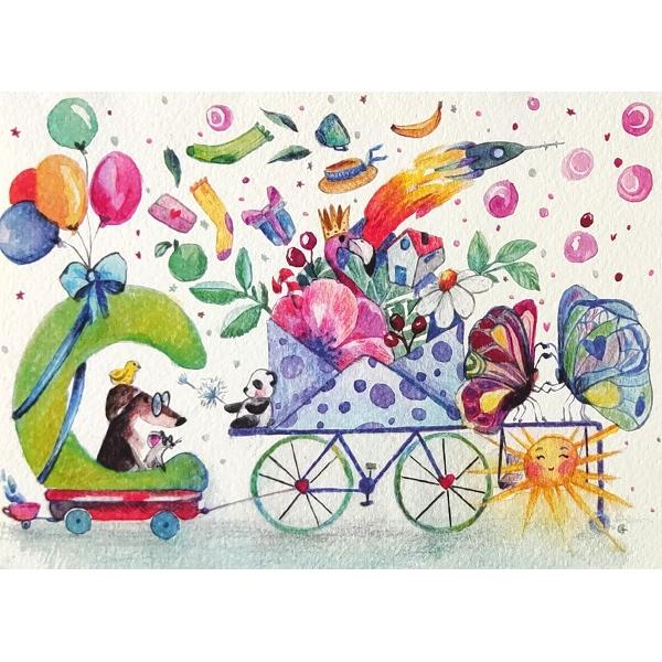 Felicitare: Seria Paw Print. Aniversare